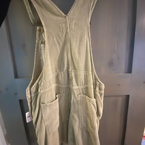 curdoroy overall dress-light green - Picture 3 of 4
